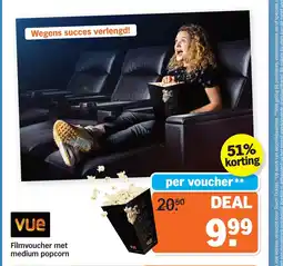 Albert Heijn Filmvoucher met medium popcorn aanbieding