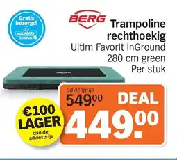 Albert Heijn Trampoline rechthoekig Ultim Favorit In Ground 280 cm green aanbieding