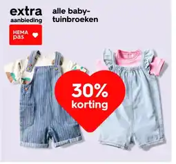 HEMA extra aanbieding alle baby- tuinbroeken aanbieding