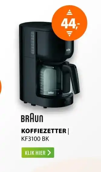 Expert Braun KF3100 BK PurEase Zwart/grijs aanbieding