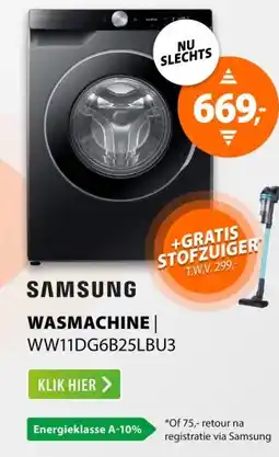 Expert Samsung SuperSpeed 6000-serie WW11DG6B25LB Zwart aanbieding