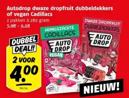 Poiesz Autodrop dwaze dropfruit dubbeldekkers of vegan Cadillacs aanbieding
