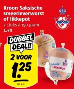 Poiesz Kroon Saksische smeerleverworst of likkepot aanbieding