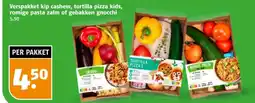 Poiesz Verspakket kip cashew, tortilla pizza kids, romige pasta zalm of gebakken gnocchi aanbieding