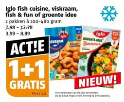 Poiesz Iglo fish cuisine, viskraam, fish & fun of groente idee aanbieding