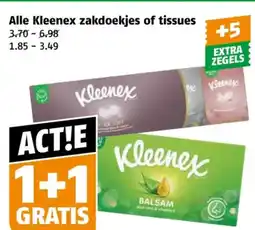 Poiesz Alle Kleenex zakdoekjes of tissues aanbieding