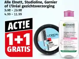 Poiesz Alle Elnett, Studioline, Garnier of L'Oréal gezichtsverzorging aanbieding