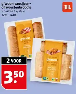 Poiesz G'woon saucijzen- of worstenbroodje aanbieding