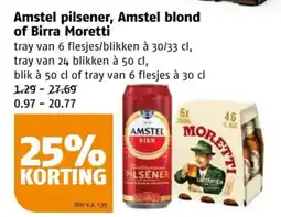 Poiesz Amstel pilsener, Amstel blond of Birra Moretti aanbieding