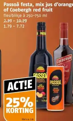 Poiesz Passoã festa, mix jus d'orange of Coebergh red fruit aanbieding