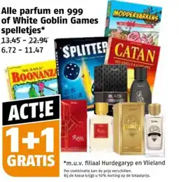 Poiesz Alle parfum en 999 of White Goblin Games spelletjes aanbieding