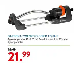 Kluswijs Gardena zwenksproeier aqua s aanbieding