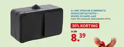 Kluswijs Q-link opbouw combinatie wandcontactdoos + wisselschakelaar aanbieding