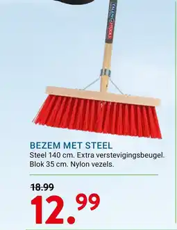 Kluswijs Bezem met steel steel aanbieding