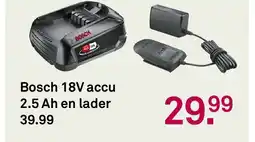 Karwei Bosch 18V accu 2,5 Ah en lader aanbieding