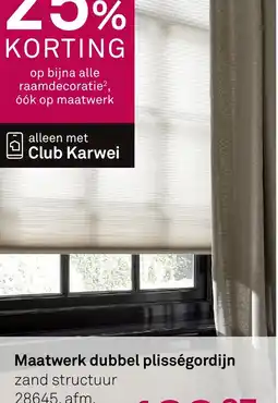 Karwei Maatwerk dubbel plisségordijn aanbieding