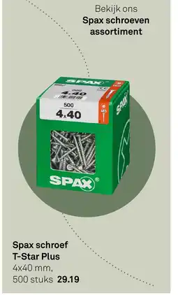 Karwei Spax schroef T-Star Plus aanbieding