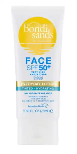 De Online Drogist Bondi Sands Everyday Face Lotion Tinted - Hydrating SPF50+ 75ML aanbieding