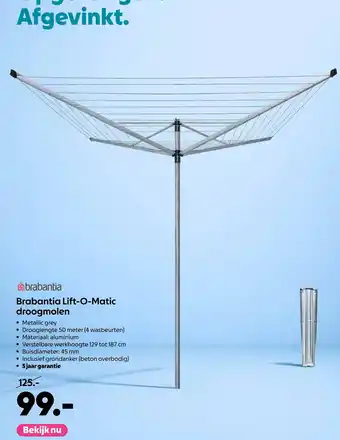 Brabantia Lift-O-Matic droogmolen