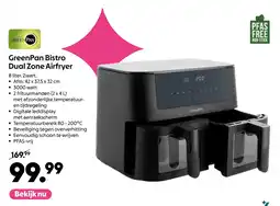 AllesZ GreenPan Bistro Dual Zone Airfryer aanbieding