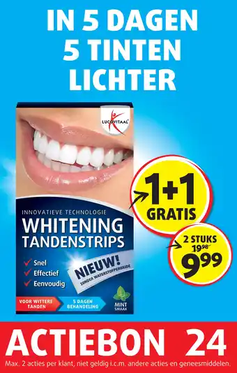 Lucovitaal Whitening tandenstrips aanbieding