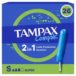 Etos Tampax Compak Super Tampons Met Inbrenghuls 26 stuks aanbieding