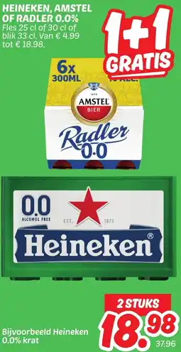 Dekamarkt Heineken, amstel of radler 0.0% aanbieding