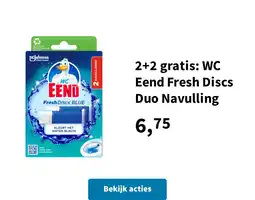 Plein.nl 2+2 gratis: WC Eend Fresh Discs Duo Navulling aanbieding