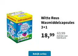 Plein.nl Witte Reus Wasmiddelcapsules 3+1 aanbieding