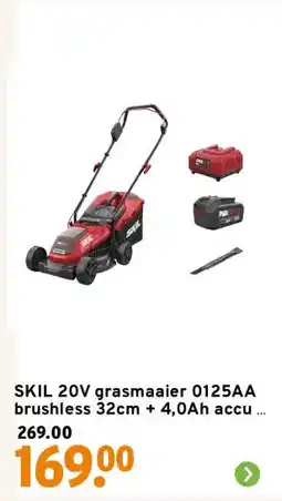 GAMMA SKIL 20V grasmaaier 0125AA brushless 32cm + 4,0Ah accu + snellader aanbieding