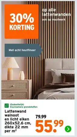 GAMMA Lattenwand walnoot aanbieding