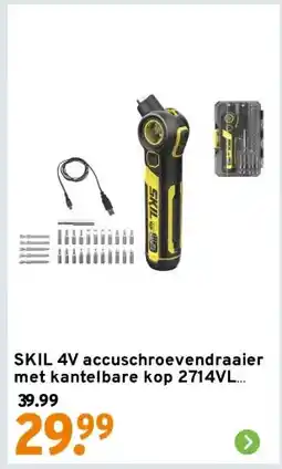 GAMMA SKIL 4V accuschroevendraaier met kantelbare kop 2714VL Limited Edition aanbieding