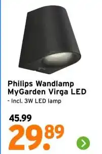 GAMMA Philips Wandlamp MyGarden Virga LED aanbieding