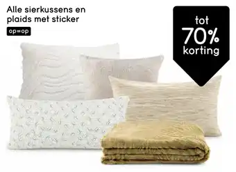 Leen Bakker Alle sierkussens en plaids met sticker aanbieding