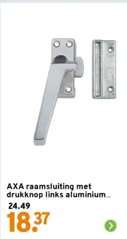 GAMMA AXA raamsluiting met drukknop links aluminium buitendraaiend aanbieding