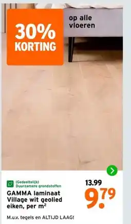 GAMMA GAMMA laminaat Village wit geolied eiken, aanbieding