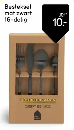 Leen Bakker Bestekset mat zwart aanbieding
