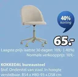 Jysk Kokkedal bureaustoel aanbieding