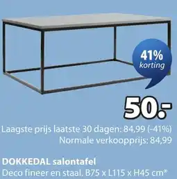 Jysk Dokkedal salontafel aanbieding