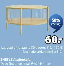Jysk Sneslev salontafel aanbieding
