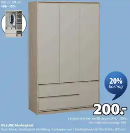 Jysk Billund kledingkast aanbieding