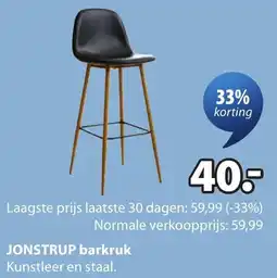 Jysk Jonstrup barkruk aanbieding