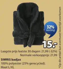 Jysk Simris badjas aanbieding