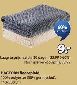 Jysk Hagtorn fleeceplaid aanbieding