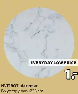 Jysk Hvitrot placemat aanbieding