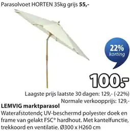 Jysk Lemvig marktparasol aanbieding