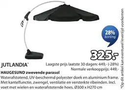 Jysk Jutlandia Haugesund zwevende parasol aanbieding