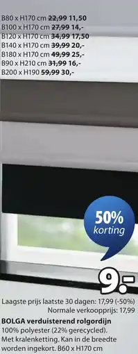 Jysk Bolga verduisterend rolgordijn aanbieding