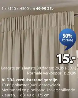 Jysk Aldra verduisterend gordijn aanbieding
