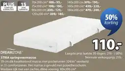 Jysk Dreamzone Stria springveermatras aanbieding